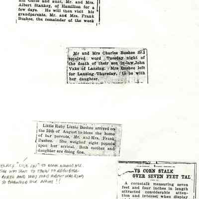 EnsObits-Bushee-Misc.JPG: Frank Bushee, Jackie Bushee, Charles Bushee Sr., Little Ruby Lizzie Bushee