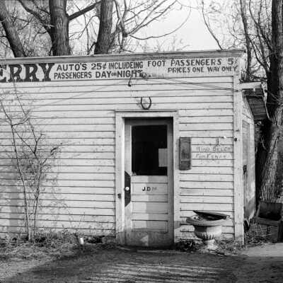 Ferry landing and shack, east side