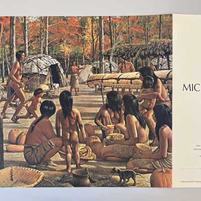 B. Michigan Indians Algonquian Village front