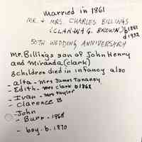          Charles & Clarana Billings 50th Anniversary picture number 6
   