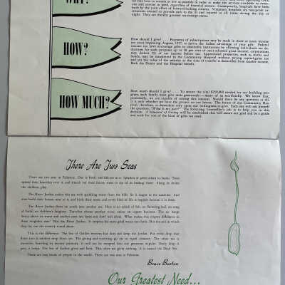 "Only Seconds Away When It Counts" pages 10-11: donation details and inspirational parable by Bruce Barton
