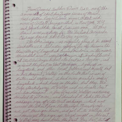 g. Davis interview with Jack Sheridan (Oct 2006?) NOTE: We assume these are the handwritten notes Davis wrote to himself before the actual interview.