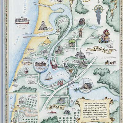 Sample picture of tales of the villages interactive map found at the Saugatuck Douglas History Center