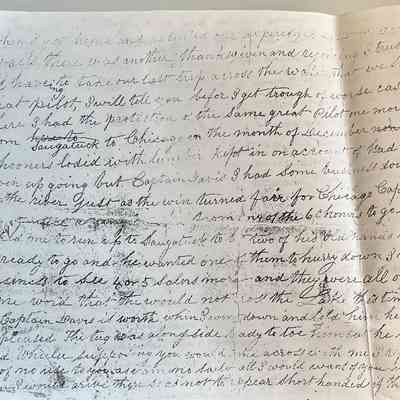 Six-page photocopy of the letter found in the James Schmiechen collection