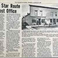          page 7; From Star Route to Post Office - Dyer C. Putnam, his store, and subsequent post masters and locations
   