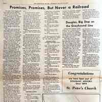          page 8; Promises, Promises, But Never a Railroad and Douglas, Big Stop on the Grayhound Line
   