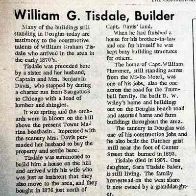 page 9: William G. Tisdale, Builder