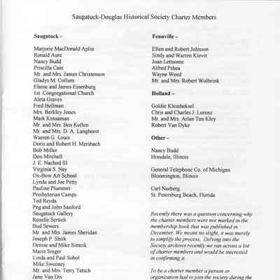 Charter members list