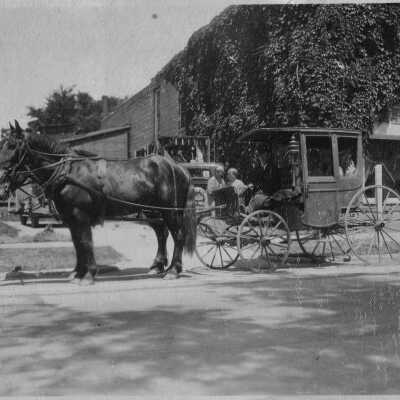 From RJ&Diane Peterson collection: filename: Horses&Carriage  Digital file at 2021.72.02