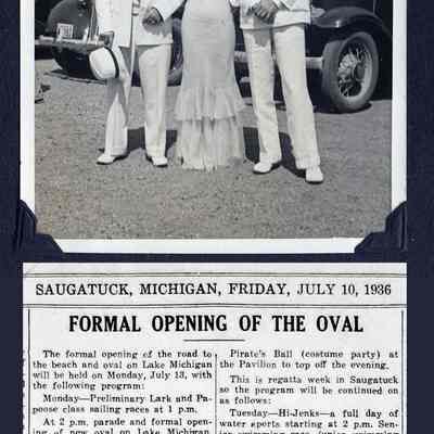 Sewers Oval opening 1936.jpg 554KB: L to r: Frank Sewers, daughter Jean Sewers and unknown official