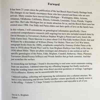 Forward written by the author