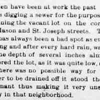          cr1906112302VacantLotMasonandStJoseph.jpg; Sewer for vacant lot at corner of Mason and St. Joseph streets
   