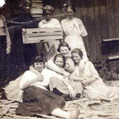Wilhemina Newton and basket factory workers