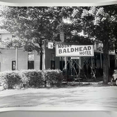 Mt. Baldhead Hotel sign