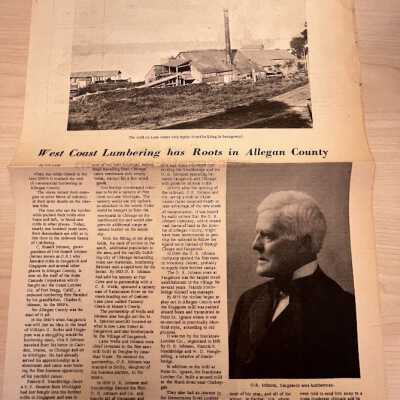 West Coast Lumbering has Roots in Allegan County, The Commercial Record, Kit Lane, December 17, 1970: part 1 of 3