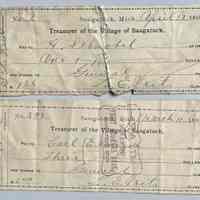          C. Two loose checks from 1897 and signed by  clerk L.E. Veits.
   