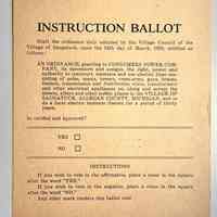          blank instructional ballot for 1930 ordinance granting Consumers Power Company a 30 year contract.
   