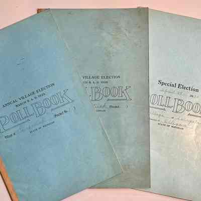 Poll books for 1925, 1926 and 1930