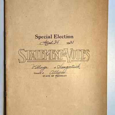 1930 Special Election Statement of Votes booklet