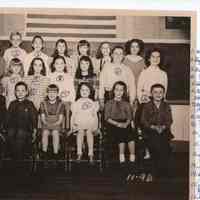          1949OldSchool.jpg 4.1MB; Mrs. Bishop, Peggy Forrester, Bobby Engel?, Erlewein, ? Monique, Bud Nolan Schreckengust, Beverly Forrester, Judy Schu?, ? Ash, Ruth Ann Troutman, Larry Jones, Larry Philips, Ash, Alice Eckdahl, Lorna Mueller, Buddy
   