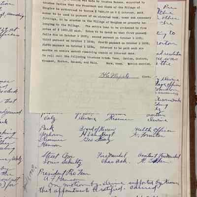 March 14, 1929 Special meeting to borrow money for elevated tank