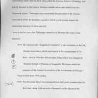          8; student and professional artists in one classroom at Ox-Bow. Tallmadge was
immediately taken with Ox-Bow, then called the Summer School of Painting, and
quickly became its best patron, bringing notable artists and architects to the
Saugatuck school. Tallmadge was concurrently the president of the Alumni
Association of the Art Institute, a position which would greatly impact the
relationship between Ox-Bow and AIC.
I want to list for you a few Tallmadge initiatives to illustrate the scope of his
influence:
1919 He organizes the 