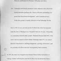          9; permanent home for the summer school. This was made possible by
financial contributions by Fursman, Tallmadge and others.
1921 Tallmadge individually purchases 5 acres adjacent to the school and
shortly thereafter purchases the close to 100 acres surrounding it to
protect the school from development - and to maintain privacy.
Today this acreage is usually referred to as the Tallmadge Woods.
Also in 1921 (it was a pivotal year for Ox-Bow) the school incorporated
under the laws of Michigan on a 