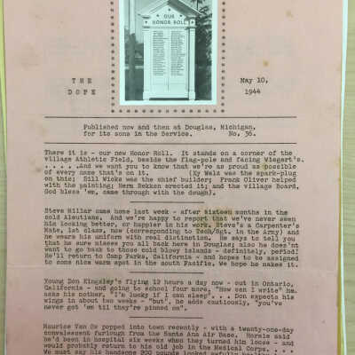 May 10, 1944 "The Dope" newsletter