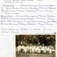          Anthrop - School Photos 2 flag drill.jpg 1.4MB; Flag drill taken 1926 - went to the Big Pavilion and walked around. Front row - ?, Gordon Durham, Cora Mae Baker, ?, June Derks, Maurice Bradley, Florence Ekdahl, Benny Fisch, Frances Ekdahl, Carneil Derks, ?, Carl Wicks. Back row - Kenneth Monique, Florence Bekken, Robert Wicks, Mildred Bekken, ?, Florence Perry, Jack Cobb, Marjorie Fisch, Clare Vosburg, John B?, ? Thomas, Kathryn Babbit & Roger Ferry. This picture taken in back of the School House.
   