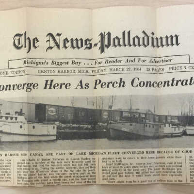 Tug at far right is noted as being "our boat" but no other mention of Saugatuck fishermen: Digital photo only, no hardcopy