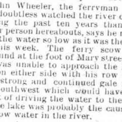 cr1888122801JohnWheelerFerryman-RiverLow.jpg: Chain Ferry aground reports John Wheeler