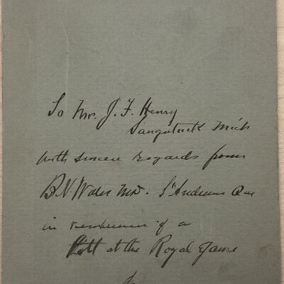 Inscription on reverse of B. N. Water photograph