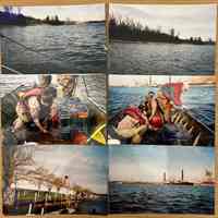          DNR staff gillnetting to survey the amount of sturgeon in Lake Kalamazoo
   