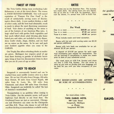 Twin Gables Hotel Brochure