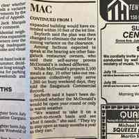          McDonald's Zoning Fight newspaper clippings picture number 2
   