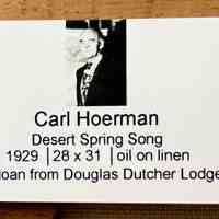          Label from 2007 exhibit at the SCA 