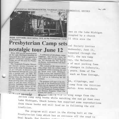 Presbyterian Camp tour June 12, 1991