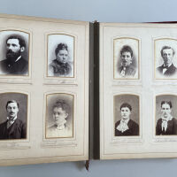          Left page: Uncle Thornton, Aunt Jessie, Uncle George, Aunt Bessie; Right page: Mother, Dad, Aunt Annie, Auntie Frankie
   