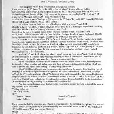 B. 1879 "Note of Protest." Original document is at 2022.80.06