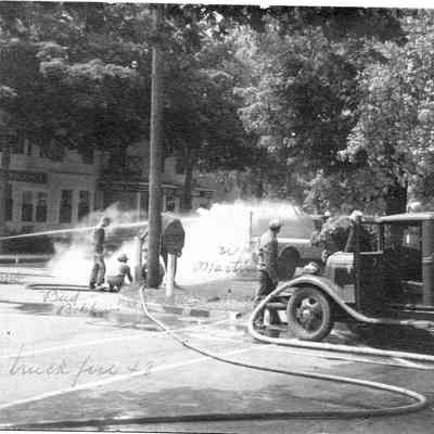 89-1-90 Fire Mason & Water.jpg 1.5MB: Jas Edgcomb, Bud Bekken, W Martins Gas Truck Fire 1948