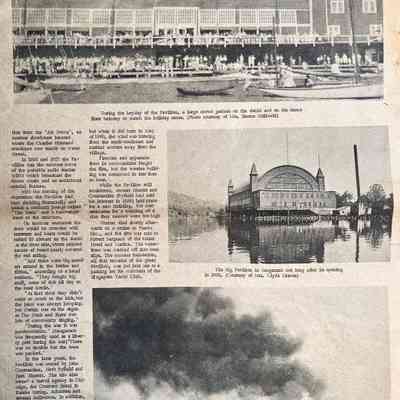 THE BIG PAVILION--AN ERA part 2: Mentions Air Dome or Airdome, WBM or WIBM Radio Station broadcast, The Dock cocktail lounge, Joe Gerkin on the organ, use as Liberty Port during WWII, Herb Byfiled, John Constantine, Herb Shutter, dancing, Robert Sergeant of the Butler Hotel and Marina. Cement foundation now the Singapare Yacht Club parking lot.