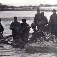          96-105-35_Carp_Fishing_Douglas.jpg 1.7MB; see box 31, envelope 96-105-35 - note with photo says on far left: Bill Heuer, on far right: Will Roda (game warden) about 1914. 96-105-35
   