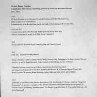          timeline 1; Ox-Bow History Timeline
Compiled by Sheri Doyel, Marketing Director or Associate Resident Director
June, 2001
1910
Ox-Bow Founded by Co-Directors Frederick: Fursman and Walter Marshall Clute
Clute assumes most responsibility
Located mostly at the Bandle Farm, on the east bank of the Kalamazoo River until 1912
1912 and 1913
Autumn classes held at the Riverside Hotel (presently the Ox-Bow Inn)
Summer classes move mostly to the Park House, Saugatuck
1914
Moved school to Riverside Hotel, owned by Mae and Clarence Lynds
1915
Clute dies. Fursman becomes director
George Senseney conducts etching classes, brings Thomas Eddy Tallmadge to Ox-Bow, notable Chicago architect, as well as Ralph Seymour. Both members of the Chicago Society of Etchers.
Tallmadge becomes interested in Ox-Bow; immediately becomes best patron and brings important people to Ox-Bow, including Hitchinson, M.R. Ryerson, Russell Tyson, A.G.
Becker. Charles Worcester, Walter Brewster, Arthur Aldis, and other artists and architects.
1919
Tallmadge, as president of the Alumni Association of the Art Institute of Chicago, organizes 