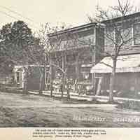          CR 20 Aug 1970; The north side of Center street between Washington and Main, probably about 1900. Stores are, from left, a barber shop, hardware and grocery. (Photo courtesy of Marv Higgins)
   