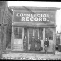          Commercial Record office ca 1890.jpg 2MB Digital file at 2021.72.02 -; This photo was likely taken after 1902 but before 1906 when Heath Block was built next door. Note E. Schaberg Bakery next door
   