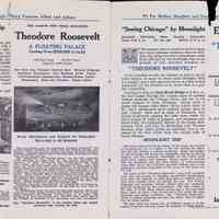          Pages 14-15 The ride just long enough -- many features afloat and ashore, Fit for mother, daughter and sweetheart -- not a lonesome minute; Theodore Roosevelt to Michigan City
   