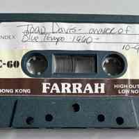          Toad Davis - owner of Blue Tempo 1960 - 10-9-86; Contents of tape as .wav file, below.
   