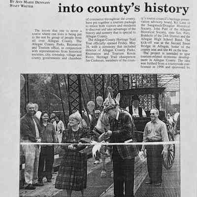 22 May 2003 Commerical Record page B7: photocopy of original article "Trail leads tourists into county's history"