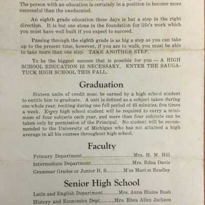 Back page of brochure