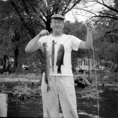Fishermen display catches